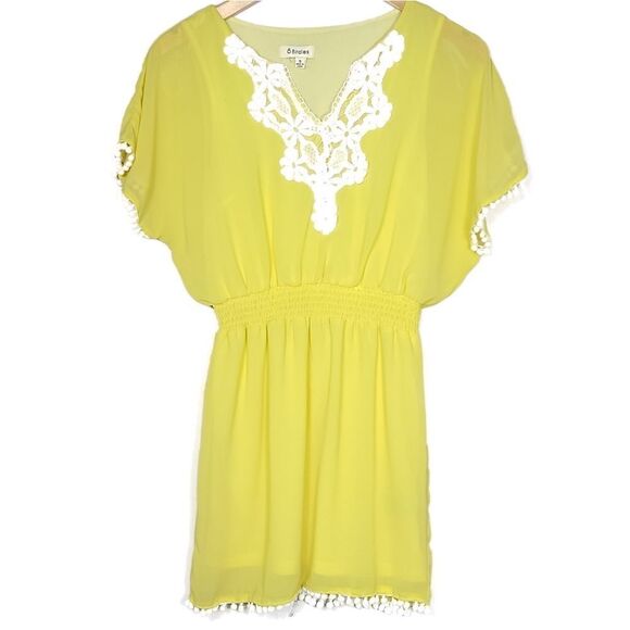 8 Birdies yellow lace Blouse women's size small - Picture 1 of 12